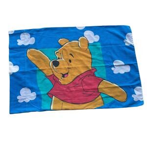 Vintage Disney Winnie The Pooh Piglet Std Pillow Case Blue Clouds